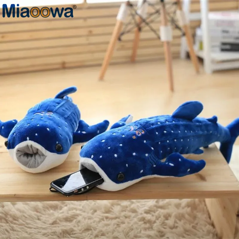 1pc 50/100cm New Cute Blue Shark Plush Toys Big Fish Cloth doll Stuffed Whale Animals Doll Lovely Children Baby Birthday Gift