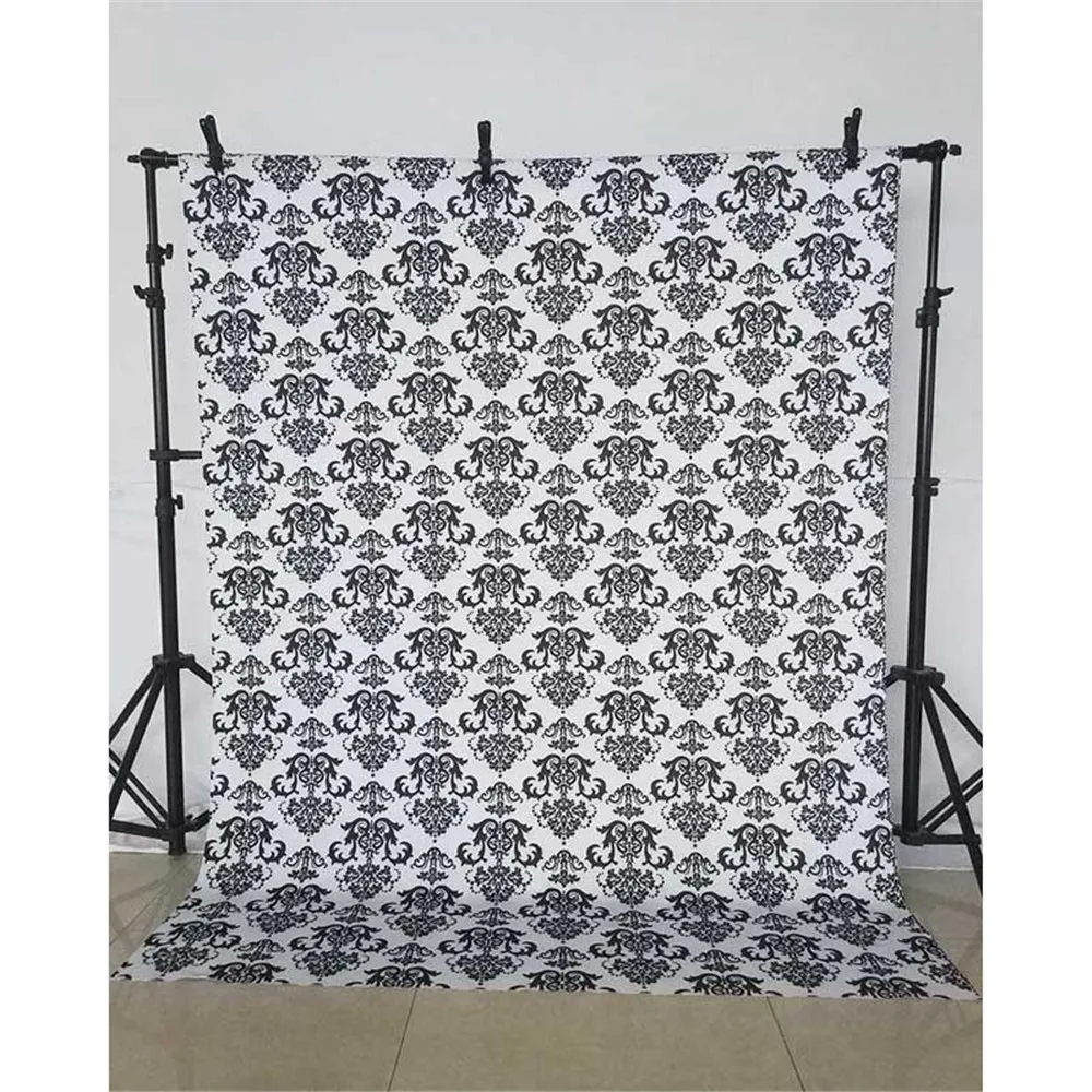 Black Damask Photography Backdrops Printed Baby Newborn Photo Shoot Wallpaper Kids Children Photographic Backgrounds for Studio