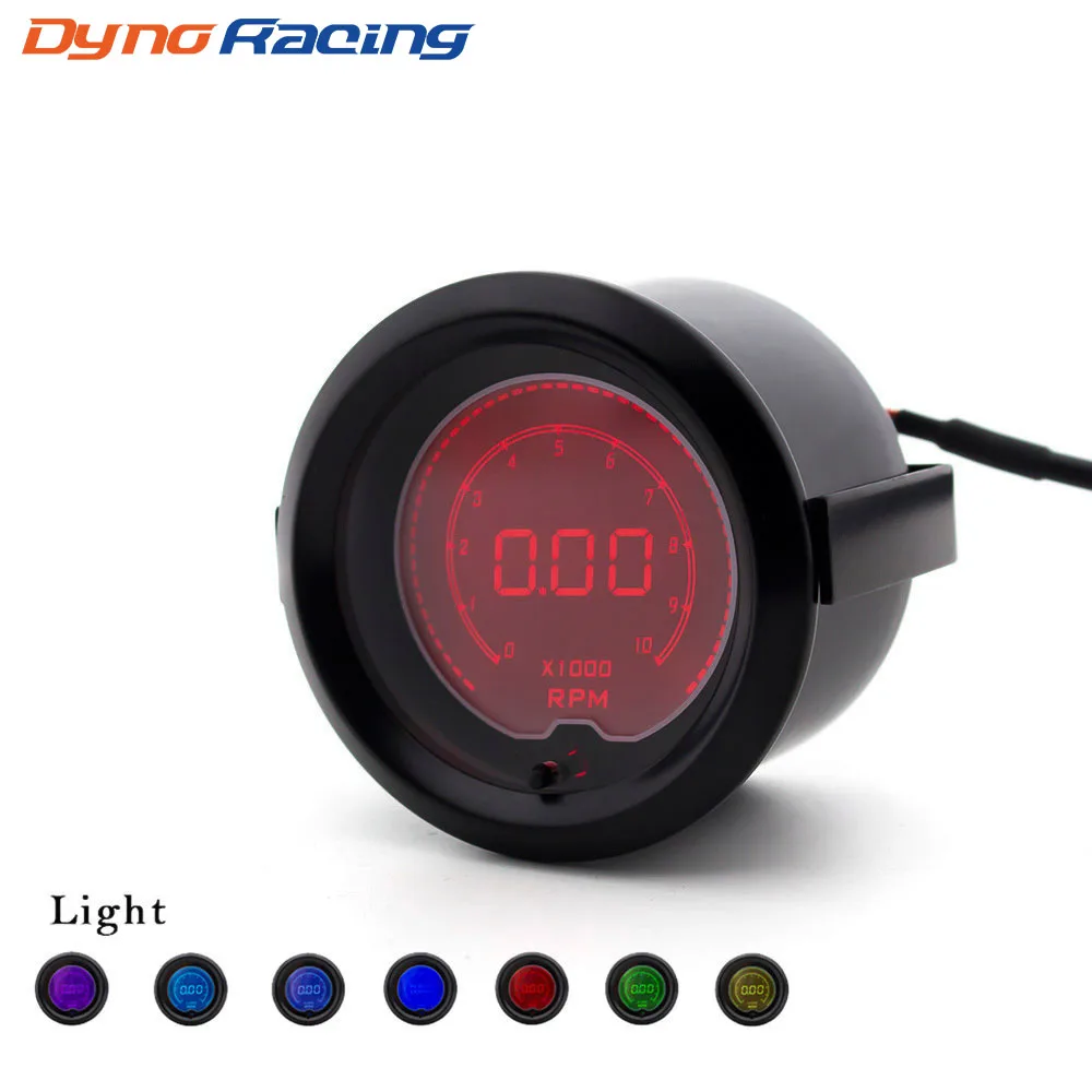 

2" 52MM EVO Digital Car Tachometer 7 Colors LCD 0-10000 RPM Gauge Digital Tachometer Car meter YC100115