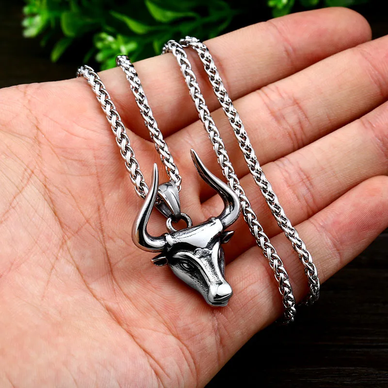 Beier 316L stainless steel Odin bull head Amulet nose Viking necklace pendant Men gift  Fashion Pagan animal Jewelry LP412