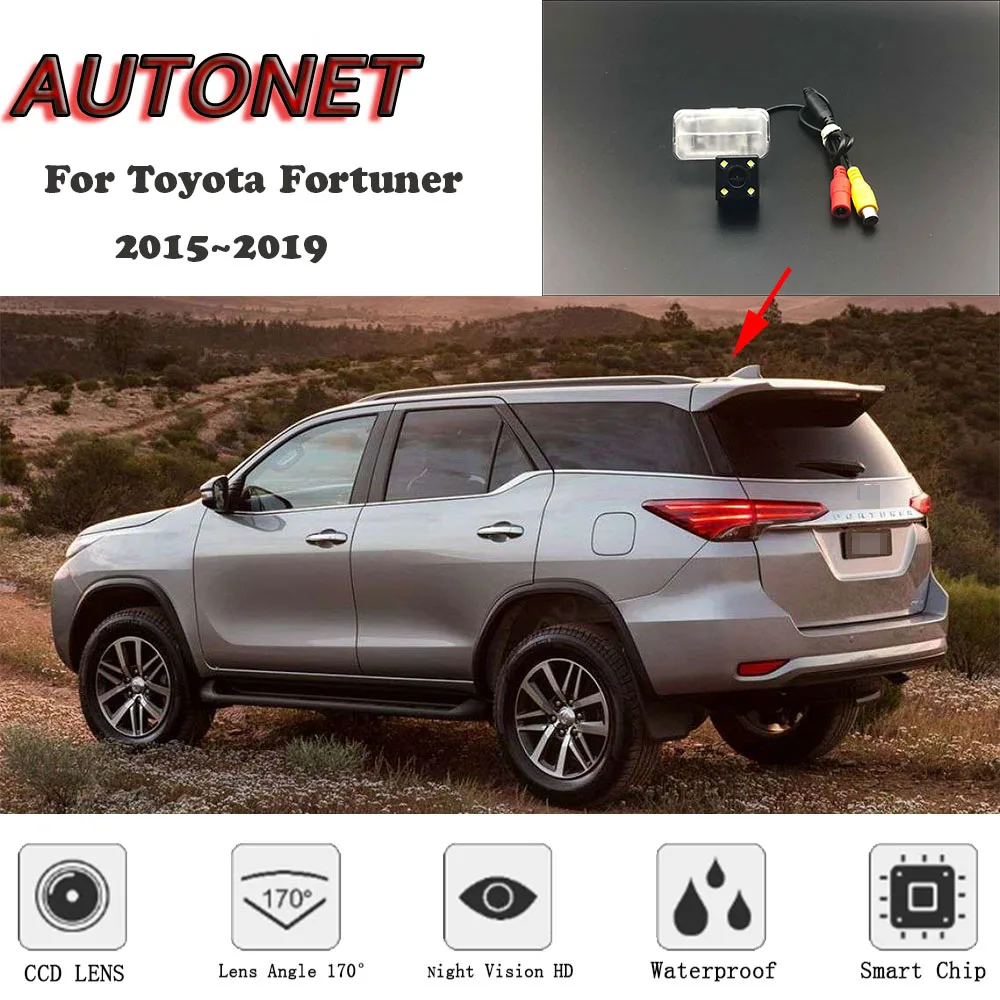 

AUTONET HD Night Vision Backup Rear View camera For Toyota Fortuner 2015 2016 2017 2018 2019 CCD/license plate Camera