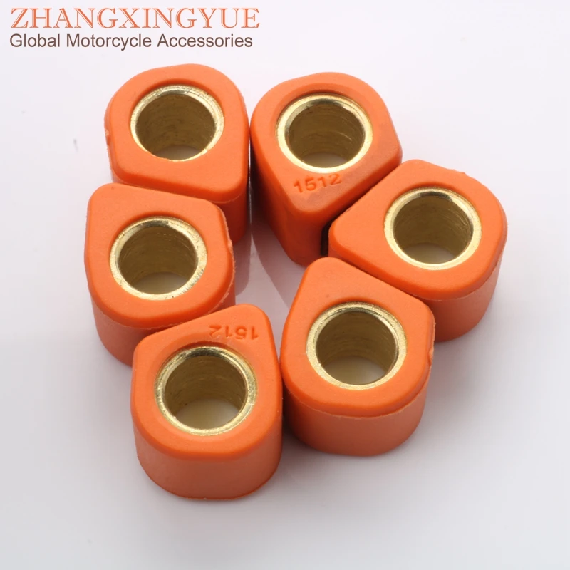 6pc Performance Variator Roller Weights 6.5gram 15x12mm for Yamaha Aerox Axis 50 Beluga Breeze BWS Bump Naked R 50cc 2T