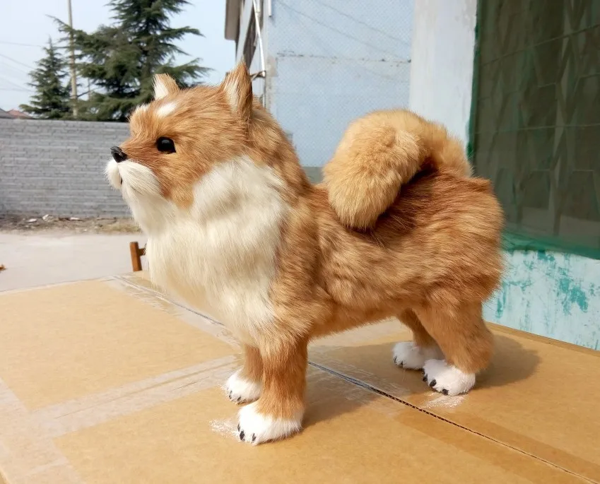 

Simulation Pomeranian polyethylene&furs Pomeranian model funny gift about 28*25*10CM