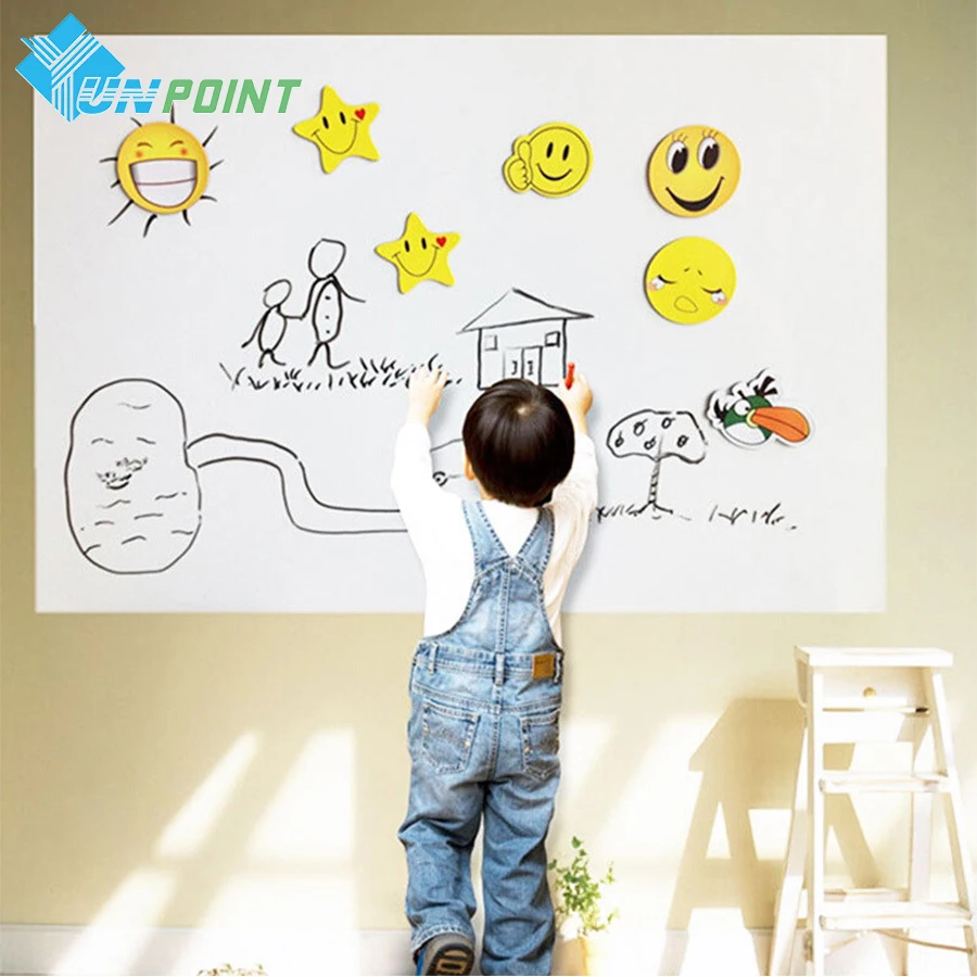 0.45x2M Children Whiteboard Wall Stickers Removable PVC Draw Blackboard Sticker Walls Art Decal Home Graffiti Wallpaper For Kids