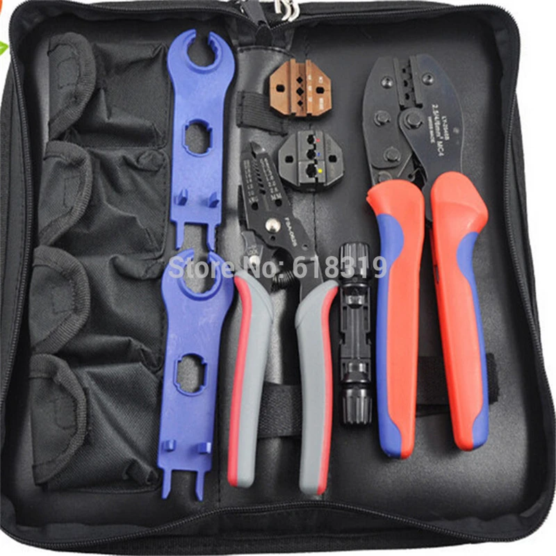 Solar Crimping Tool Kits,for 2.5/4/6mm2 Solar Cable, PV Crimping Tool Kits, with Crimping/Cutting/Strpping Tools