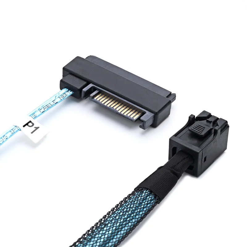 Mini SAS SFF-8643 Host to 4 SAS 29pin SFF8482 +15pin Hard Disk Fanout 6Gbps Data Server Sata Cable 1m