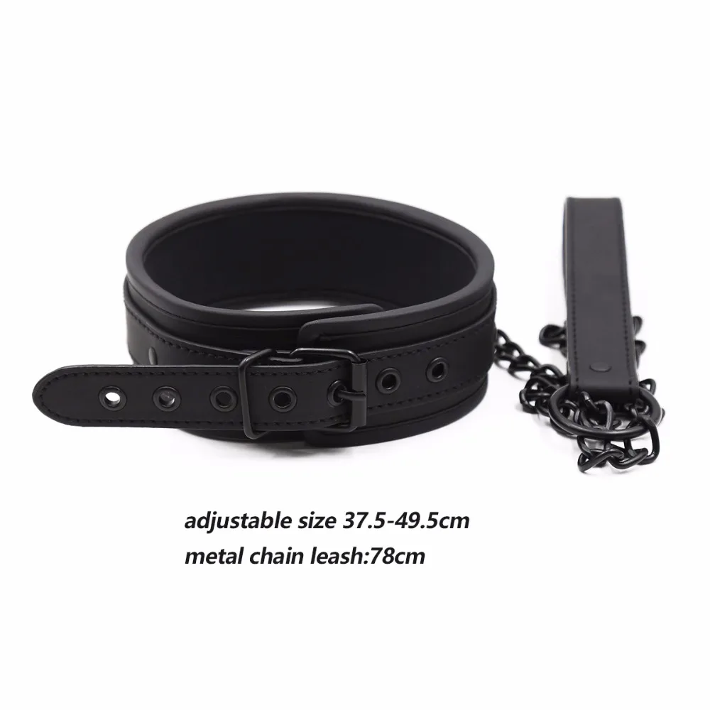 Thierry PU Leather SM Products Wrist Cuffs & Ankle Cuffs & Neck Collar Set, BDSM Bondage Sex Toys, Hancuffs Cosplay Accessories