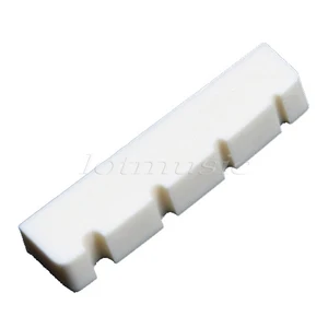1Pcs One Cattle Bone Nut 4 String Slotted Nut Bass Nut for Bass Guitar Replacement