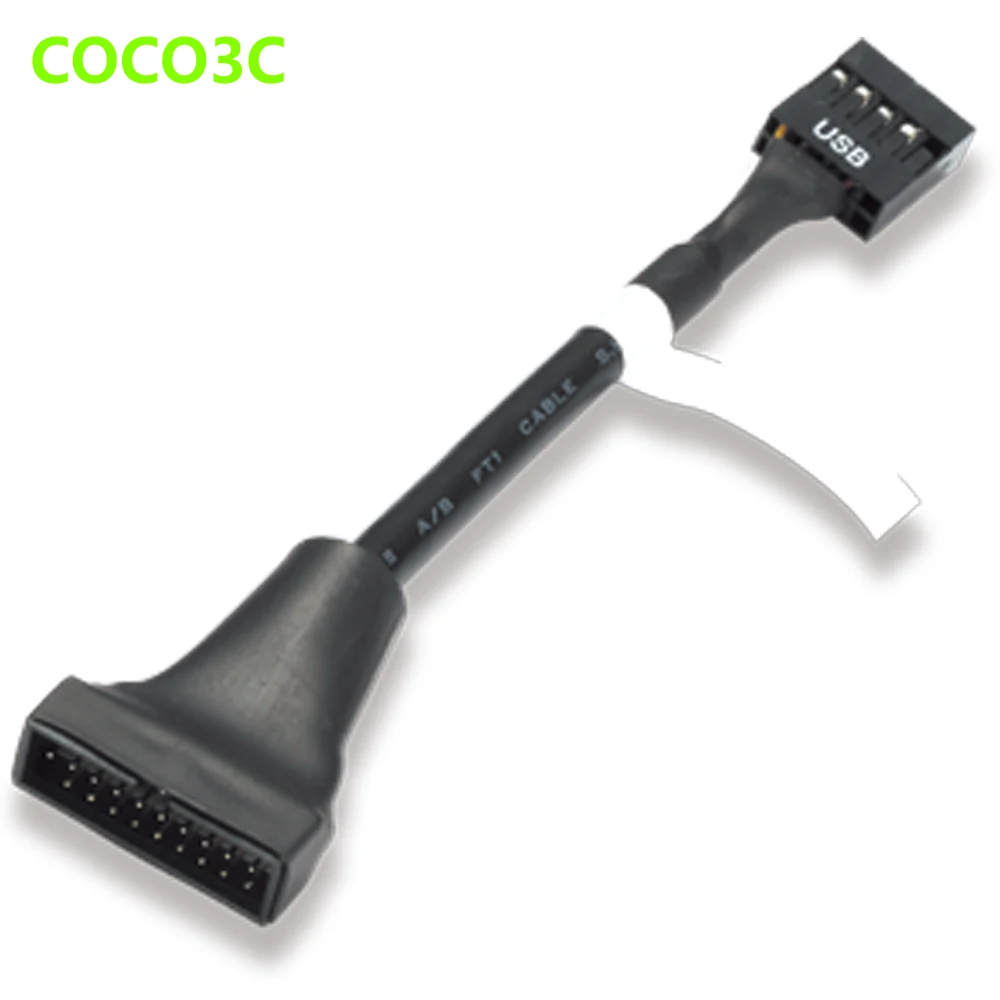 15cm Desktop 19pin USB 3.0 male header to 9pin USB 2.0 female port Comversion Cable 9 Pin  to 20P USB3.0 header adapter