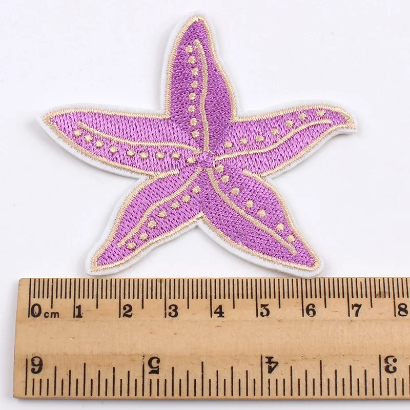 10pcs/lot Iron On Sea Star Patches Embroidered Sew On Starfish Stickers for Clothing Jean Coat Shirt Bag Shirt Repair Appliques