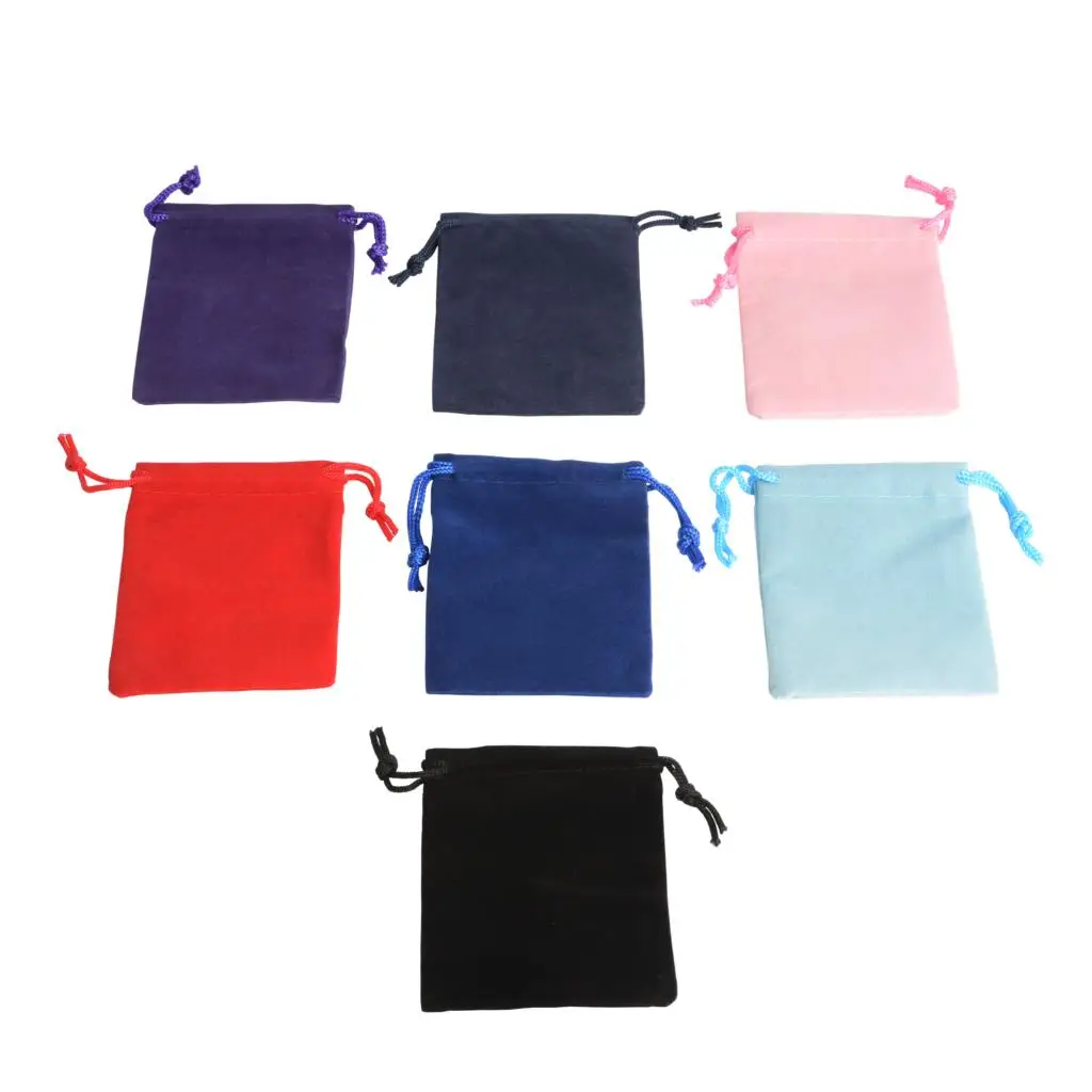 Colorful Velvet Pouch Bag, Ring Jewelry Gift Packing, Drawstring Bags, Wedding Candy Favor Bag, 5x7cm, 7x9cm, 10x12cm, 10Pcs