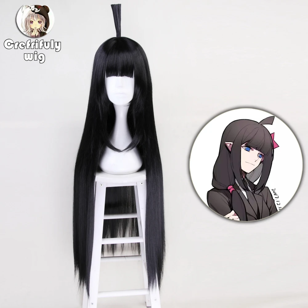 

100cm Anime Aotu World KAILIE Long Straight Black Cosplay Wig With Bangs Halloween Costume Synthetic Hair Wigs For Women