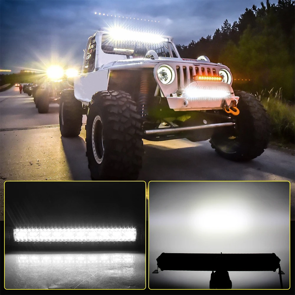 CO LIGHT 12D 42 pollici 780W Barra luminosa a led 3 file COMBO Fascette a led Luce da lavoro a led Guida fuoristrada Auto Camion 4x4 SUV ATV Barca