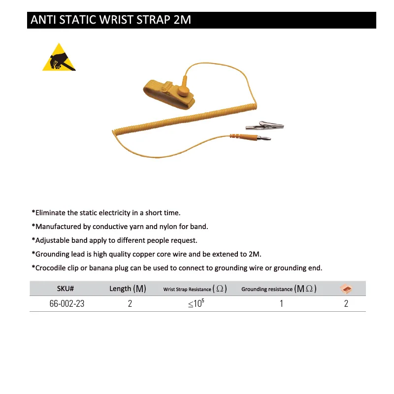 Imagem -04 - Stanley-pulseira Antiestática Long Ajustável Cinto de Descarga Esd com Fio Aterramento Pulseira Eletricidade 2m pc