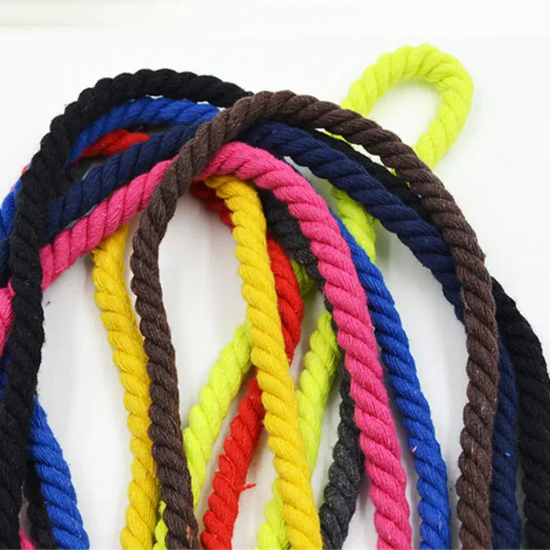 100% Cotton 10Meters 3 Shares Twisted Cotton Cords 10mm DIY Craft Decoration Rope Cotton Cord for Bag Drawstring Belt 20 Colors