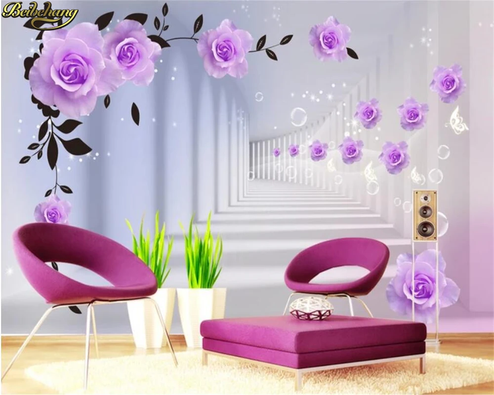 Flower Tv background wall paper murals backdrop Custom 3d large murals bedding room background wall cartoon wallpaper