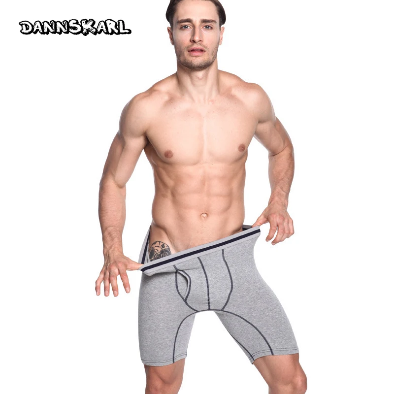 High Quality Fivepence Men\'s Boxers Protruding Lengthen Straight Male Cotton Five Points Shorts Pants Underpants