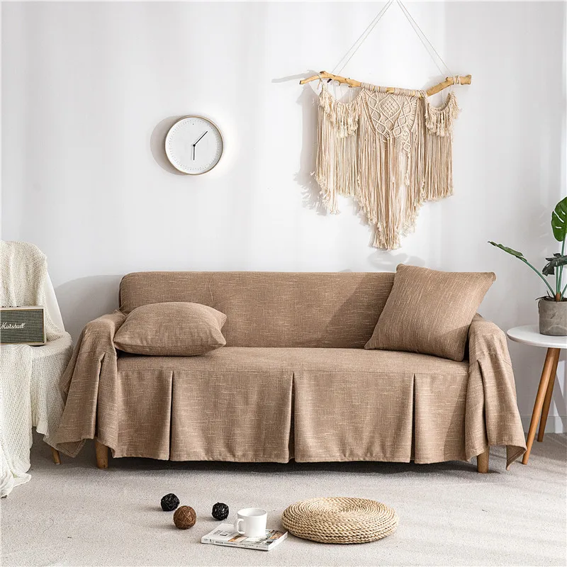 2019 new cotton blending sofa towels covers solid non skip couch cover slipcovers anti-dirty furniture protectors home textile