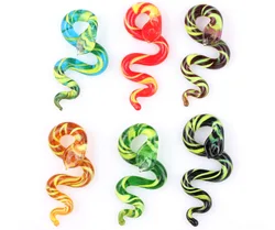 Qianbei Wholesale 6pcs Handmade Murano Lampwork Glass Mix Color Snake Pendant Fit Necklace Hot Jewelry Gift