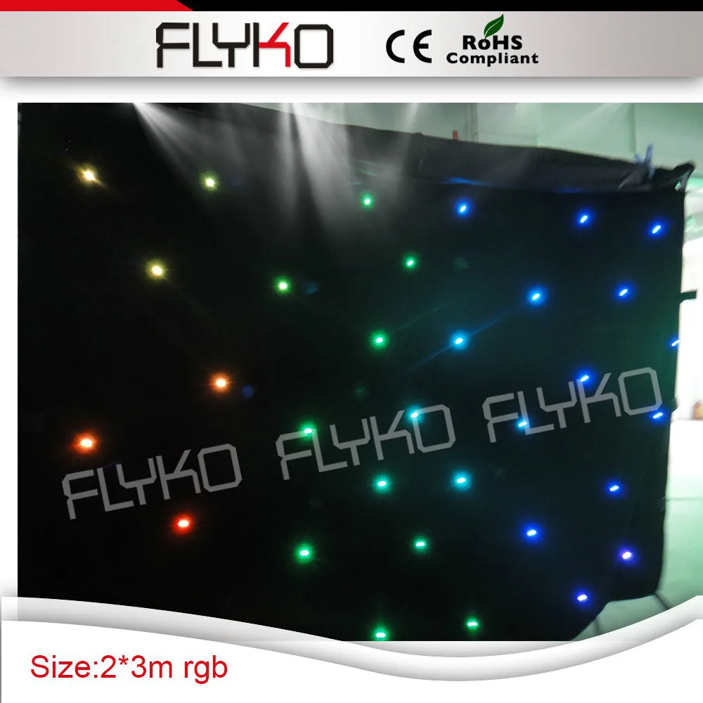 2mx3m  Led Star Curtain for Nightclub Stage Weddinga Backdrops Led Star Cloth Decoration Fireproof