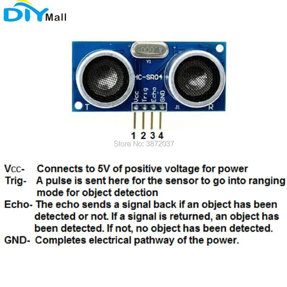 HC-SR04 Ultrasonic Distance Sensor Distance Detection Module + DIYmall 9G 180 Degree Servo + Mounting Servo Bracket Holder