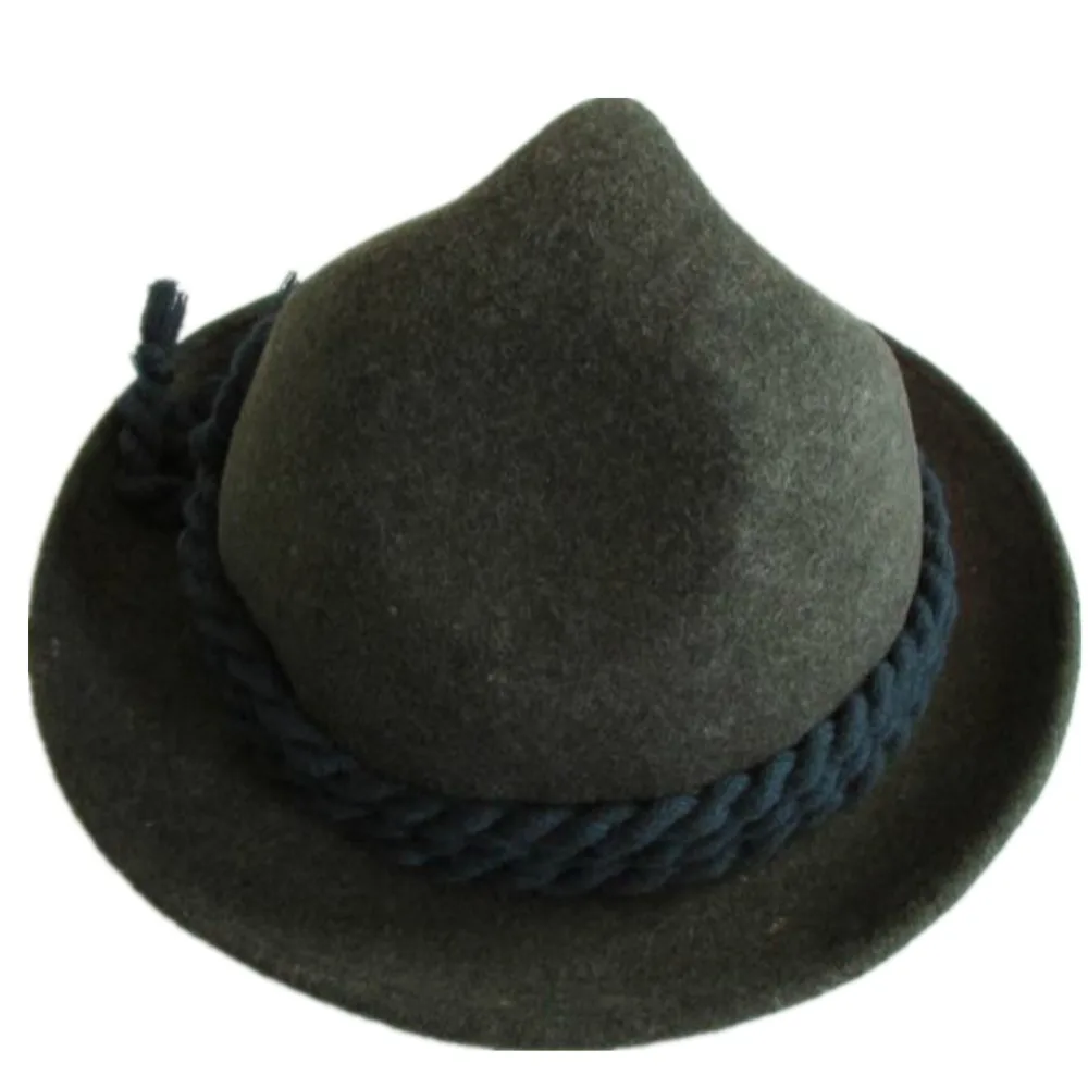 Tyrolean Hat Oktoberfest Wool Bavarian Alpine Felt Hat Chapeau Mixed Green