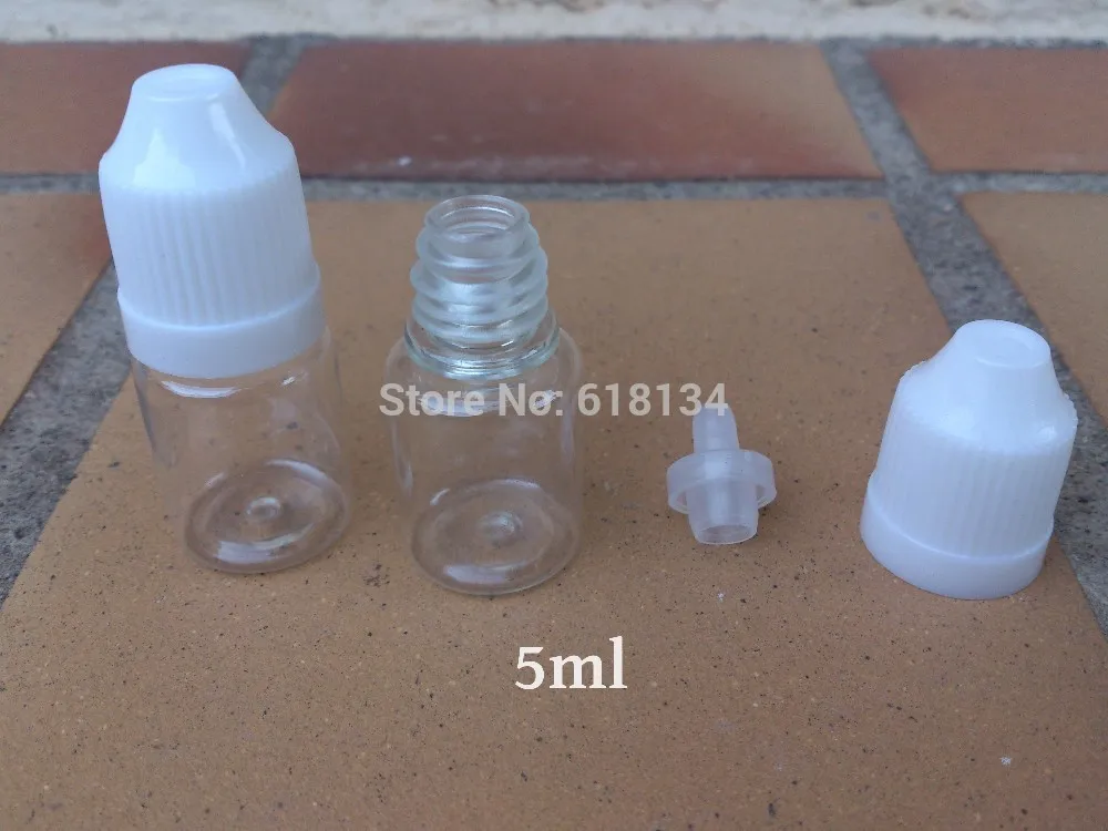 Wholesale Free shipping 2500pcs 5ML PET Eye Dropper Bottle with  dropper tip  childproof caps