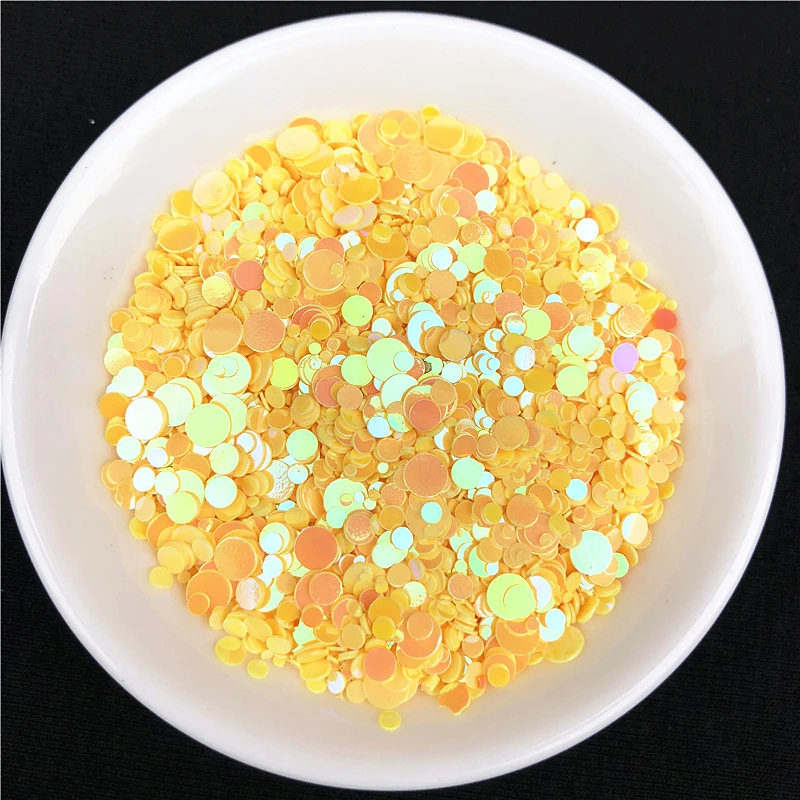 4000Pcs AB Yellow Color Multi Size 1-4mm Flat Dot Shape PVC loose Sequins Paillettes for Nails Art,wedding Decoration confetti