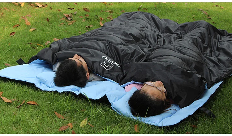 Double lovers spring and autumn winter camping Adult sleeping bag including two pillows AT6119