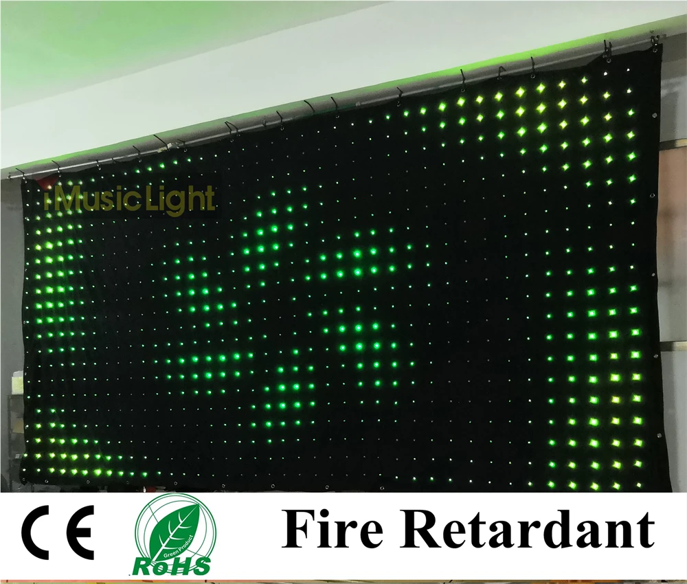 P10 2X4M RGB SMD LED Video Curtain Backdrop Lighting Effect Perfect for DJ Backdrops PC/DMX Control