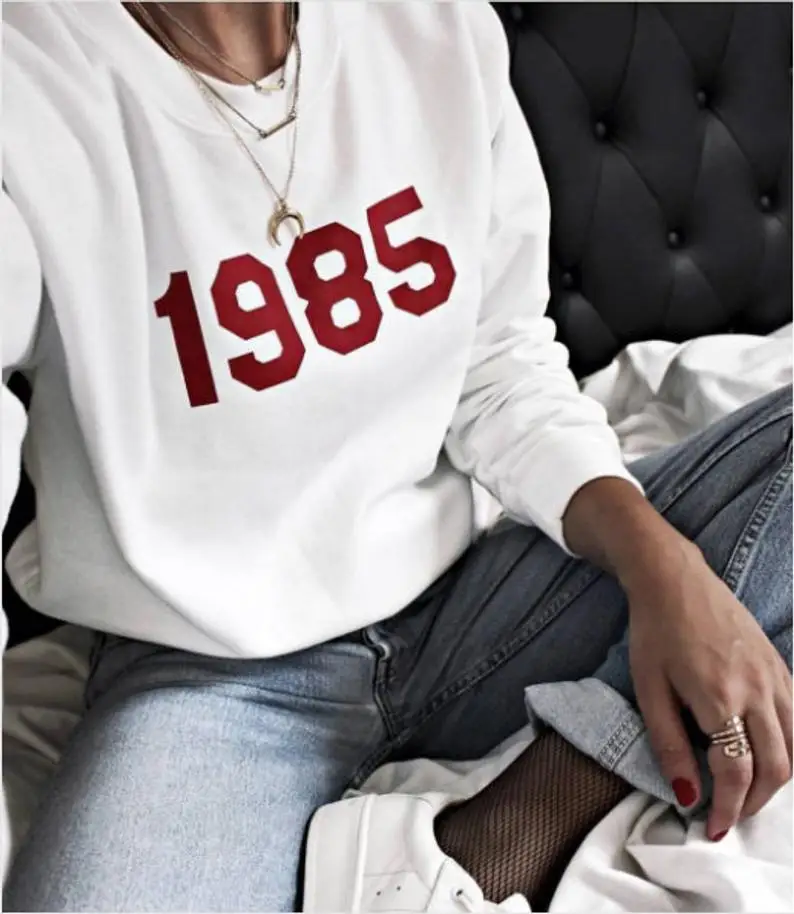 

Skuggnas New Arrival Year Slogan Women's Sweatshirt for 18th 21st 30th 40th Birthday Gift Long Sleeved Fashion Unisex Jumper