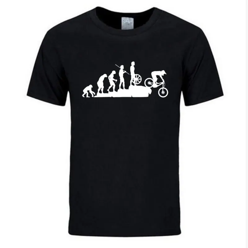 New Summer Novelty Men Mountain Biking Downhill Summer funny tshirt T Shirt Men Punk Tops Hipster Cotton Bicycle T-Shirt