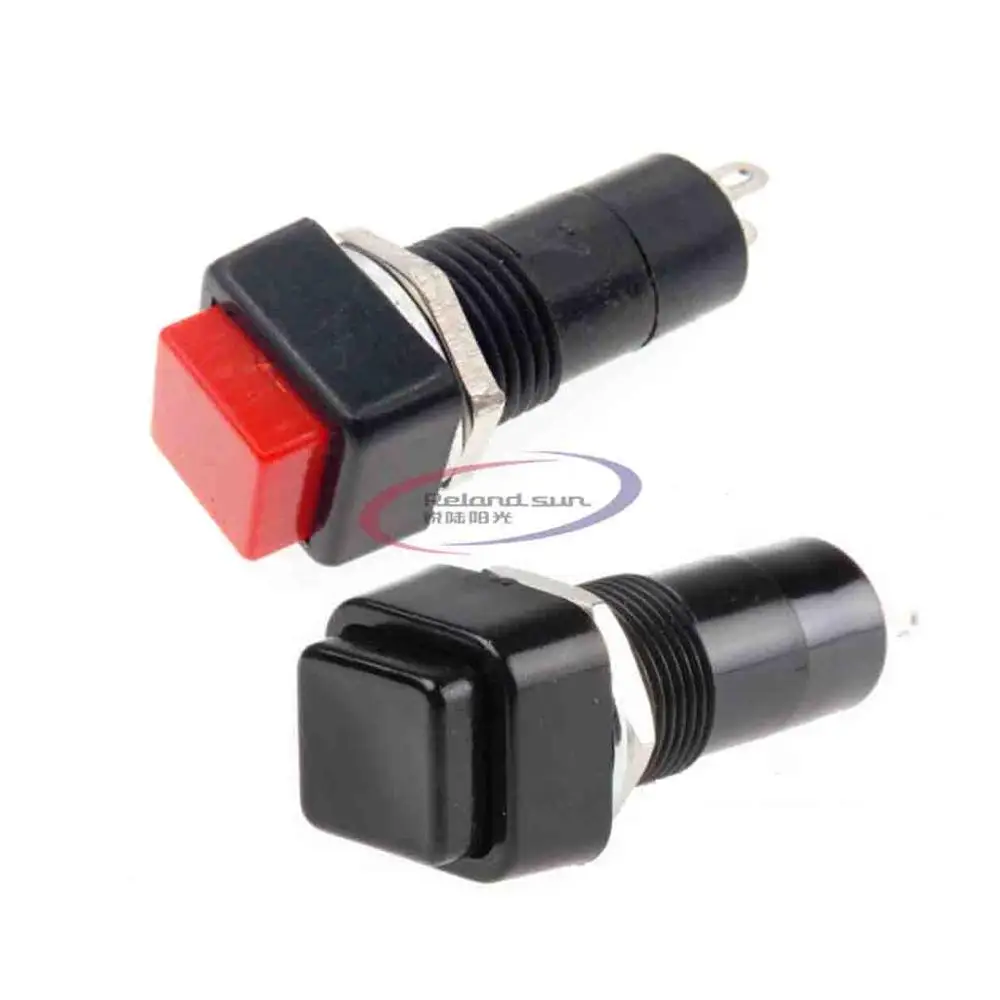 5pcs Square Momentary Push Button Switch Red or Black SPST Car Dash 12V 12MM PBS-11B