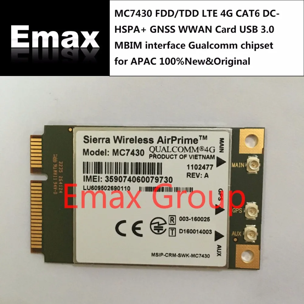 

2PCS MC7430 FDD/TDD LTE CAT6 DC-HSPA+ GNSS WWAN Card USB 3.0 MBIM interface Gualcomm chipset for for APAC JINYUSHI stock