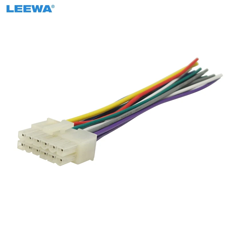 LEEWA 30PCS Universal 12Pin Car Wire Harness Adapter Connector Plug Into Car DVD CD Radio Stereo #CA5697