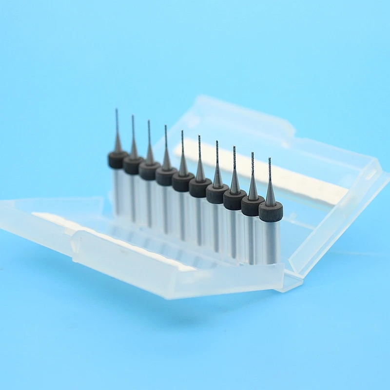 0.8 มิลลิเมตร 10 ชิ้นทังสเตนคาร์ไบด์ PCB end mill router CNC เครื่องมือไม้, PCB ชุดข้าวโพดตัด