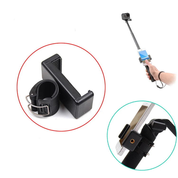 Self Selfie lock Clip Stick Handheld Monopod Adjustable Buckle Phone Holder Adapter for Gopro 11 10 9 HERO  xiaomi yi 4K SJCAM