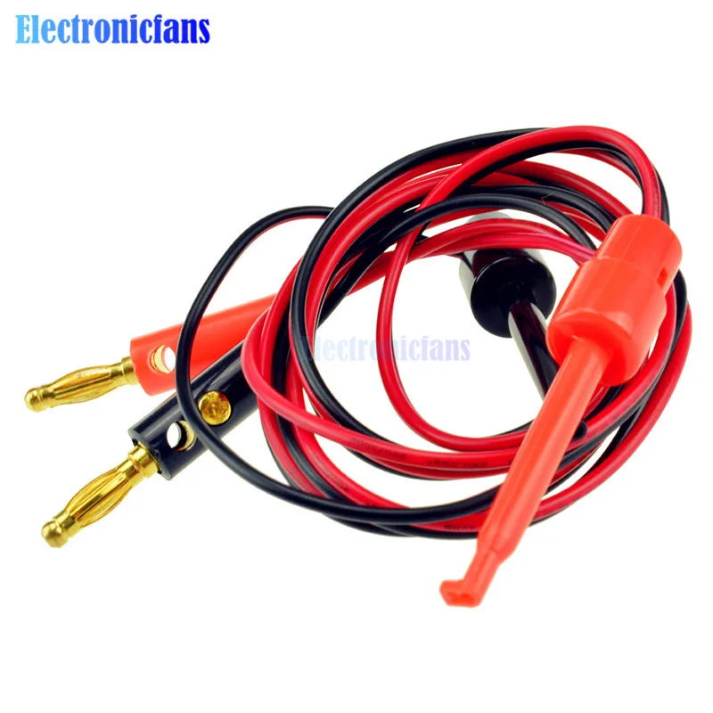 1 Pair Small Test Hook Clip to Banana Plug for Multimeter Test Lead Cable