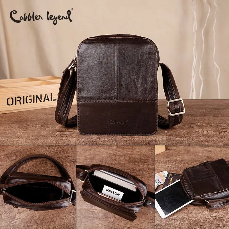 Cobbler Legend – sac à bandoulière en cuir véritable 100%, sacoche de luxe pour les affaires, 2019