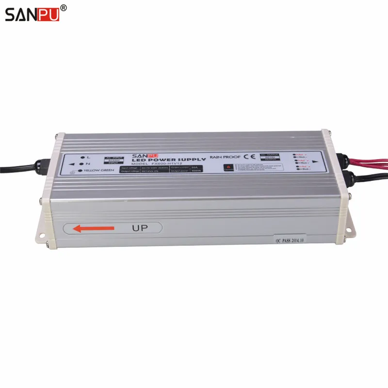 SANPU SMPS 600w 12v LED Power Supply 50a Constant Voltage Switching Driver 220v 230v ac dc Lighting Transformer Rainproof IP63