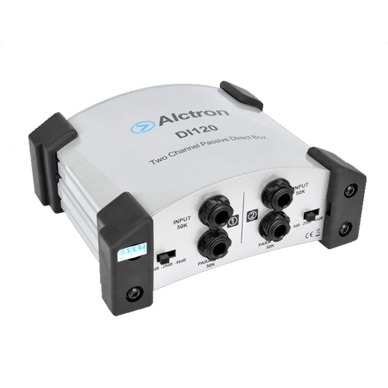 Di120 caixa direta passiva divisor instrumentos no palco para guitarra teclado baixo duplo canal di box 1/4 "entrada e saída xlr
