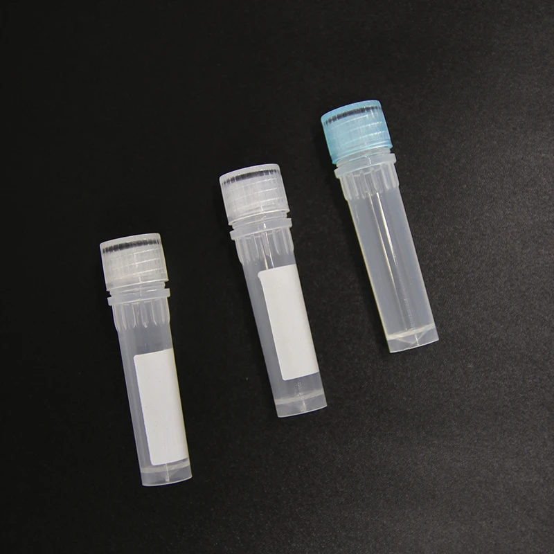 IKEME 500 Pieces 2ml Freezing Cryo Vial Tube Cryovial Plastic Cryogenic Vial Laboratory Cryovials