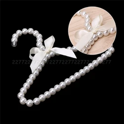 Fashion Plastic Pearl Bow Clothes Clothing Hanger For Kids Children Pet Dog JUN21 dropship