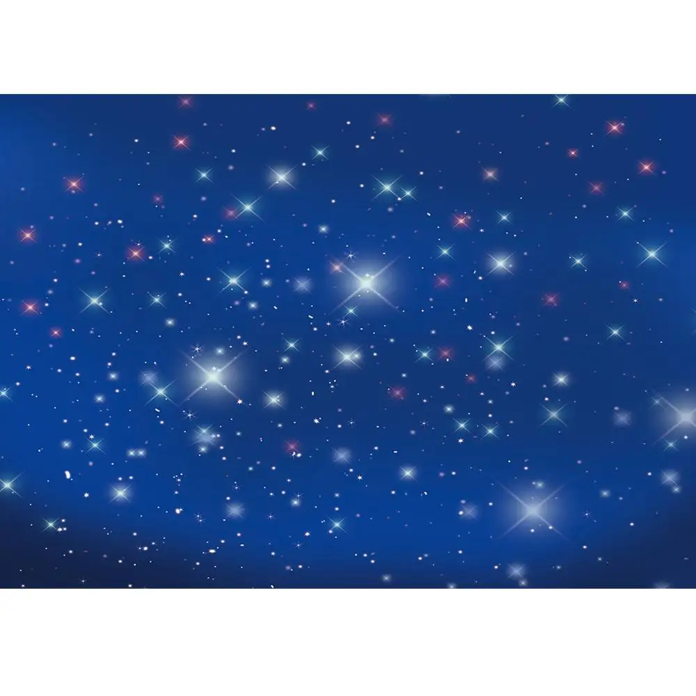 Blue Sky Twinkle Stars Party Photography Backgrounds Customized Photographic Backdrops For Photo Studio Baby Shower Photocall