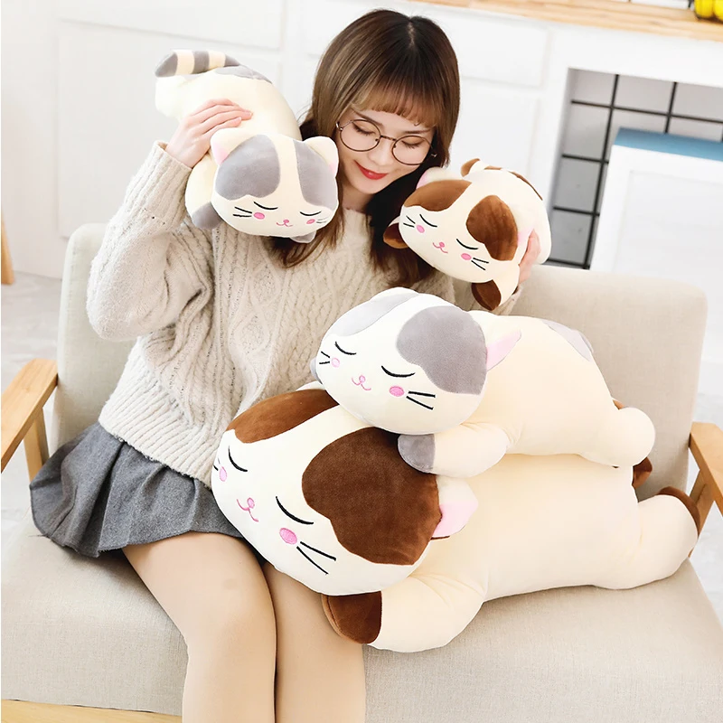 

40/60/80cm Kawaii Kitty Cat Plush Soft Pillow Cute Stuffed Animal Toys Doll Lovely Toys for Kids Girls Valentines Birthday Gift