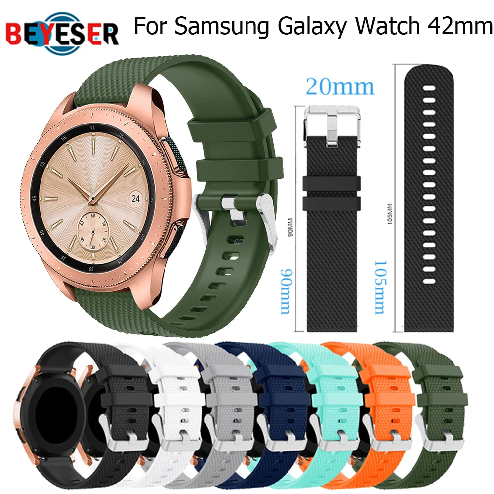 20MM Silicone Strap For Samsung Gear Sport S2 Active 2 40mm 44mm Watch Band Galaxy Watch 3 41mm 42mm Watchband Accessories Belt