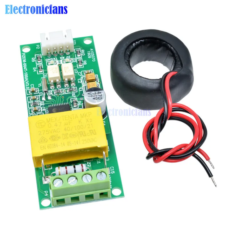 PZEM-004T AC Digitaler Multifunktionsmesser 0-100A 80-260V AC-Stromtestmodul mit Spule für Arduino Power Volt Amp TTL – Detail 13