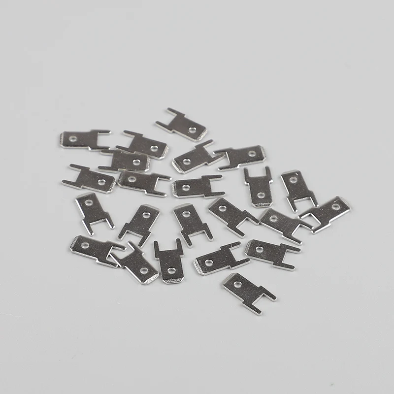 100pcs 4.8  Inserts Plug Spring Terminal PCB Solder lug type  thickness 0.8 short legs , PCB welding sheet