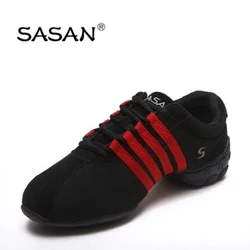 TOP SASAN – baskets de danse pour femmes et hommes, chaussures modernes en toile noire, talon de 4cm, fond souple, déodorant Jazz, respirantes, 8823, 2018