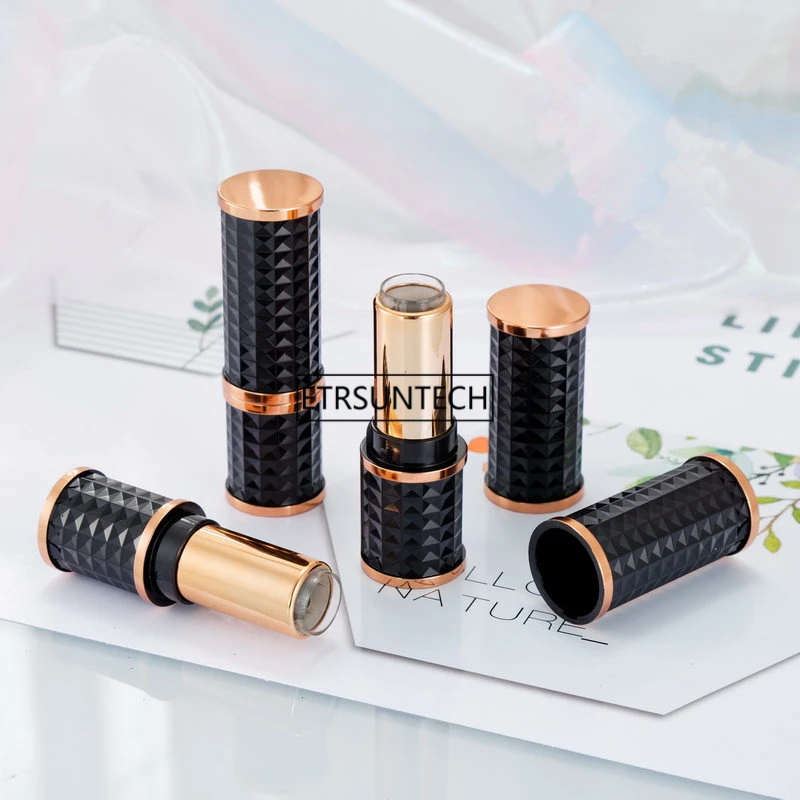 100pcs 12.1MM Black Lipstick Bottle,Plastic Empty Cosmetic Lip Oil Refillable Tube, Liquid Lip Gloss Storage Bottle F3213